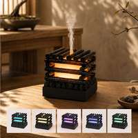 Humidificateur d'air portable à ultrasons 280 ml avec éclairage LED 7 couleurs, brume froide, bruit blanc, mini diffuseur H2O pour hôtel