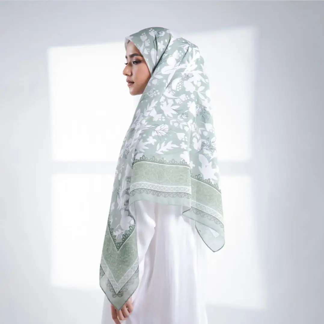 새로운 도착 코튼 Hijab Bawal Tudung 다채로운 스카프 코튼 Voile 디지털 인쇄 Hijab