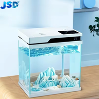 Aquarium intelligent JSD avec éclairage LED 7 couleurs, contrôle tactile, filtration supérieure, humidificateur aromatique, pompe silencieuse pour chambre, bureau, table