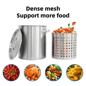 Marmite à vapeur pour <span class=keywords><strong>pâtes</strong></span> et nouilles en acier inoxydable panier perforé ensembles d'ustensiles de cuisine marmites à soupe et à bouillon <span class=keywords><strong>avec</strong></span> <span class=keywords><strong>passoire</strong></span> insérée - Product Image 3