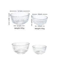 Bol en verre côtelé transparent, plat de service rond gaufré pour fruits, bonbons, collations, desserts, repas et décoration de table