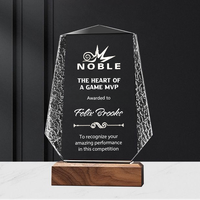 Trophées personnalisés en cristal de noyer et prix commémoratifs en bois pour les honneurs d'excellence en reconnaissance des employés