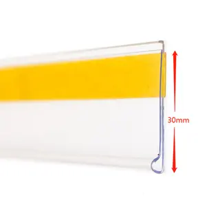 Customized Clear Plastic Price Label Holder Price Tag Holder Gondola Shelving Supermarket