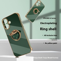 Étui de téléphone en TPU à couverture complète de luxe pour iPhone 16 pour Samsung Mobile support d'anneau magnétique rotatif 16 galvanoplastie antichoc