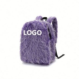 Custom Plush <b>Backpacks</b> Fashionable Designer <b>Backpack</b> Winter Fluffy School Bag Girls Faux Fur <b>Backpack</b> - Product Image 4