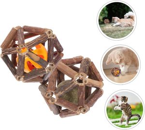 Jouets à mâcher pour chat tressés à la main, en forme de puzzle, de boule à la menthe et de grappe de vigne argentée, tailles petite, moyenne et grande - Product Image 5