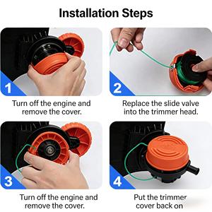 Paquete de 4 Tapas de Repuesto para Bobina de Hilo de Desbrozadora 90583594 para Desbrozadoras BLACK & DECKER SF-080 GH3000/LST540/LST540B/GH3000R - Product Image 6