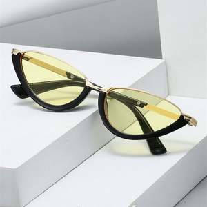 Gafas de Sol Personalizadas con Logotipo, Moda 2025, Montura Pequeña de Aleación Dorada de Lujo, Protección UV400, Montura Media, Estilo Ojo de Gato, para Hombre y Mujer - Product Image 4