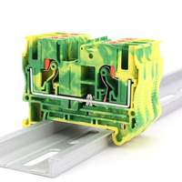 Bloc de bornes de mise à la terre PT 6 PE 6mm² à ressort, connecteur de protection de terre à enfoncement, montage sur rail DIN