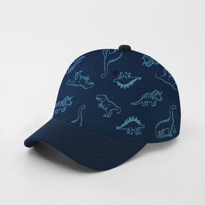 Gorra de Béisbol para Bebés y Niños, Personalizada al por Mayor, con Estampado de Dinosaurios, Protección <span class=keywords><strong>Solar</strong></span>, Transpirable, de Algodón, con Cierre de Velcro Ajustable - Product Image 3