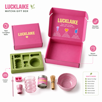 Coffret Cadeau Thé Personnalisé en Carton Ondulé – Kit Matcha Complet pour Entreprises : Boîte d'Emballage pour Poudre de Thé, Fouet, Bol et Coffrets Cadeaux