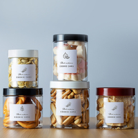 Fabricant de pots en plastique PET de qualité alimentaire, contenants ronds en plastique avec couvercles à vis et film d'étanchéité par induction pour noix et graines