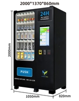 Distributeur automatique commercial combiné en spirale 24h/24 et 7j/7 sans surveillance avec accepteur de pièces et billets, bouton-poussoir, pour snacks et boissons réfrigérés