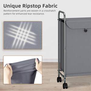 <span class=keywords><strong>Panier</strong></span> à <span class=keywords><strong>linge</strong></span> en acier avec roues verrouillables trieur chariot et séparateur pour <span class=keywords><strong>panier</strong></span> à <span class=keywords><strong>linge</strong></span> sale diviseur - Product Image 2