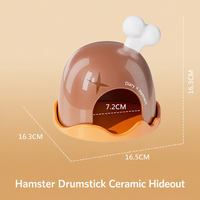 Set Mangkuk Makanan dan Tempat Bersembunyi Keramik untuk Hamster dengan Desain Kartun Pendingin Alami, Tahan Air & Tenang untuk Hamster, Gerbil, dan Hewan Peliharaan Kecil