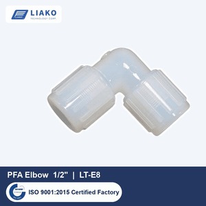 ข้อต่อท่อ PFA แบบข้อศอก ขนาด 1/2 นิ้ว สำหรับท่อแบบ Flare รุ่น LT-E8 ทนทานต่อสารเคมีบริสุทธิ์สูง สำหรับกระบวนการเปียกในวงจรเซมิคอนดักเตอร์ - Product Image 1