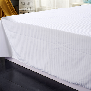 Drap de lit d'hôtel à rayures en satin 10mm, 100% coton, housse de <span class=keywords><strong>couette</strong></span> d'hôtel, ensembles de draps à rayures 250TC - Product Image 5