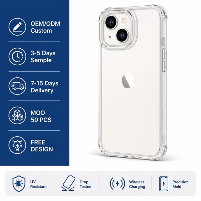 Clear Phone Case for iPhone 13 Mini Shockproof Anti-Yellowing PC TPU Slim Protective Cover
