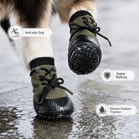 Chaussettes pour chien chaudes, imperméables, antidérapantes, à double couche, avec semelle à pois en caoutchouc, douces, respirantes, pour la marche en intérieur, soin des pattes, chaussettes personnalisées imprimées