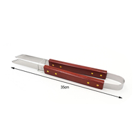 Ensemble d'outils de barbecue en acier inoxydable avec manche en bois, rangement facile, pinces de barbecue, fourchette, spatule ajourée, couteau, ouvre-bouteille, accessoires de barbecue
