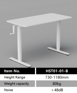 Bureau ergonomique à hauteur réglable à manivelle en acier inoxydable robuste, avec un grand espace de travail pour le travail à domicile, le travail indépendant et l'éducation à domicile - Product Image 6