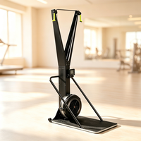 Simulador de Crossfit con Resistencia al Aire, Entrenador Cardiovascular de Cuerpo Completo, Pantalla LED, Construcción de Acero, Capacidad de 150 kg, Ruedas de Transporte