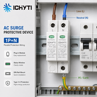 Dispositif de protection contre les surtensions AC Type 1+2 SPD 2P 275V Iimp 12.5kA en 20kA EN IEC 61643-11 Parafoudre sur rail DIN pour boîtier de distribution