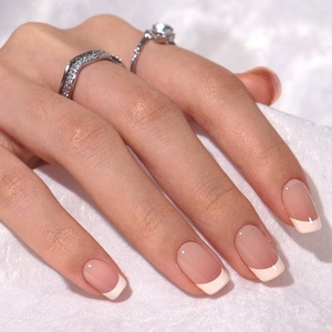 BTArtbox Faux Ongles en Gel Souple Faits Main de Haute Qualité, Vente en Gros, Courts, Carrés, Blancs, French Manucure, Épais, en Acrylique, à Presser - Product Image 2