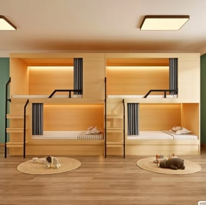 Cama litera cápsula espacial moderna y económica de fábrica, cama doble de madera duradera tipo cápsula para dormir, suministro al por mayor para hostales, dormitorios y habitaciones. - Product Image 1