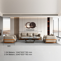 Ensemble de réception de bureau en cuir Zitai, design moderne et luxueux, dossier ergonomique, 3 places, revêtement anti-taches résistant à l'usure, pour réception
