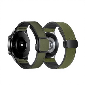 <span class=keywords><strong>Correa</strong></span> de Reloj de Silicona de 20mm/22mm con Hebilla Magnética Plegable y Diseño Crazy Horse para <span class=keywords><strong>Watch</strong></span> 5 - Product Image 1