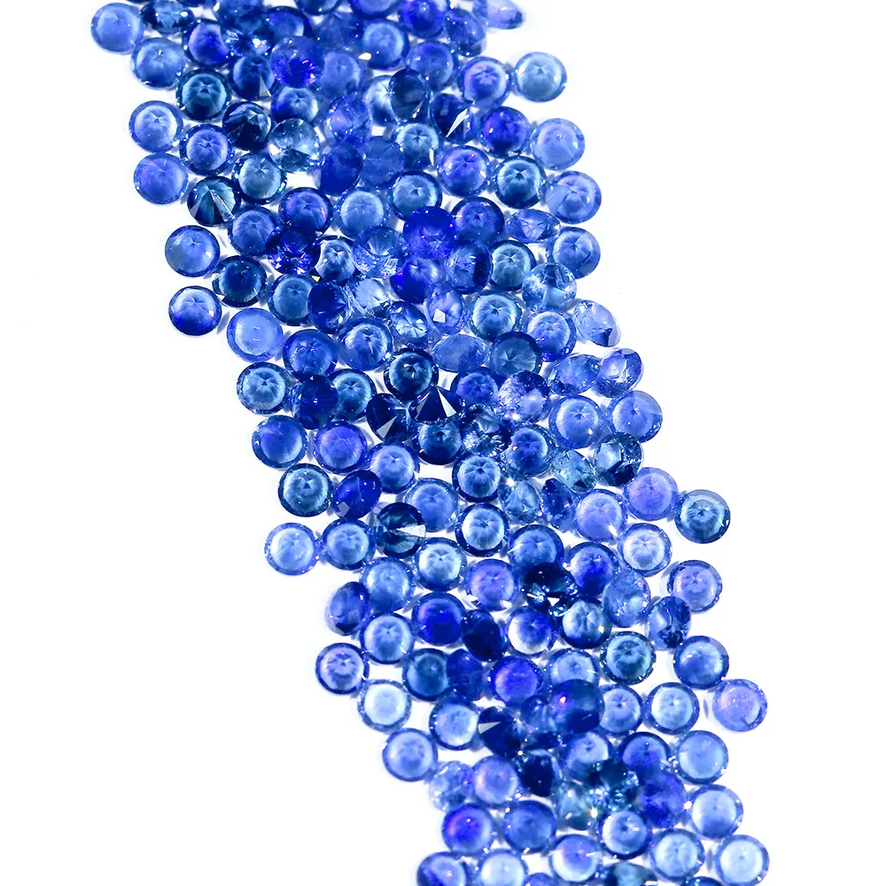 Natuurblauwe Saffier Srilanka Blauwe Ronde Briljant Vorm Diamant Geslepen Blauwe Saffier