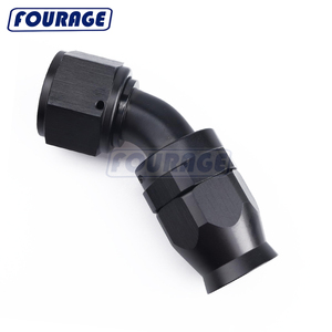 Fourage 45 degrés alliage d'aluminium AN10 femelle pivotant PTFE tuyau de carburant adaptateur de raccord d'extrémité - Product Image 1