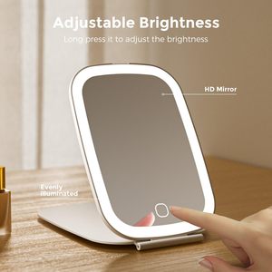 กระจกแต่งหน้าแบบพกพาพับไ<span class=keywords><strong>ด</strong></span>้ CF พร้อมไฟ LED ควบคุมการหรี่แสงได้ 3 โหมด  แบบสัมผัส  สำหรับวางบนโต๊ะ  ชาร์<span class=keywords><strong>จ</strong></span>ไฟได้ - Product Image 3