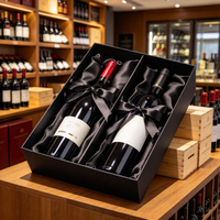 Boîte à vin double de luxe avec doublure en satin et ruban, pour deux bouteilles, ensembles cadeaux, vente en gros, commandes en gros, acheteurs professionnels