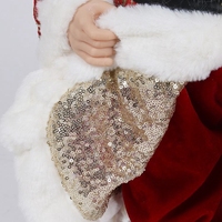 Père Noël de Noël en peluche avec rayures dorées de 30/45/60/90 cm, figurine de Père Noël debout rouge de 48 pouces pour les fêtes