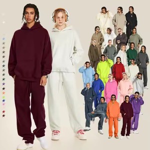 Sudadera con Capucha Oversize de Algodón de Alta Calidad, Forro Polar Grueso, Hombros Caídos, Lisa, Personalizable, para Hombre, Estilo Urbano Otoñal - Product Image 6