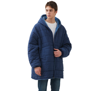 Veste surdimensionnée de style couverture imperméable en <span class=keywords><strong>polaire</strong></span> personnalisée pour l'hiver sweat à capuche pour famille adultes avec capuche - Product Image 3