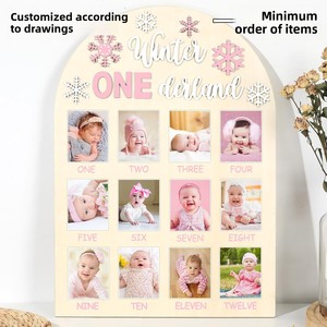 Personnalisation de motifs personnalisés Tableau photo d'étape de croissance annuelle pour enfants Jalon de comparaison de croissance pour enfants - Product Image 4