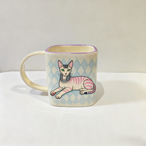 Taza de Café de Porcelana Hecha a Mano Personalizada - Diseño Egipcio Pintado a Mano - Regalo Perfecto para las Fiestas - Product Image 1