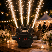 Machine à Fontaine d'Étincelles Froides Rotative Ronde, Machine à Feux d'Artifice Tournante sans Fil avec Télécommande pour Effets Scéniques de Mariage et de Fête
