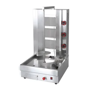 Table Top 3 Burners Chicken Shawarma Grill Gas Doner Kebab Grill Bbq Machine