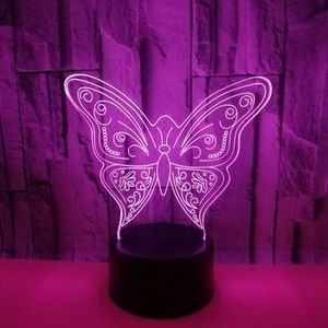 Luci di notte per I Bambini del Giocattolo Della Farfalla 3D Da Comodino A Led di Notte Della Lampada 7 Colori Che Cambiano Di Natale Regali Di Compleanno - Product Image 1
