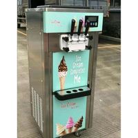 Machine à glace molle professionnelle 22-30L/H 2300W, modèle de comptoir, 2 bacs de 6L, cylindre de 2L, écran LCD, alarme de manque de glace