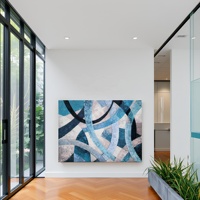 Impression de peinture à l'huile abstraite moderne turquoise avec texture en relief, art mural pour la maison, l'hôtel, le bureau, vente en gros