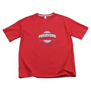 T-shirt rouge uni en Spandex avec Logo imprimé personnalisé pour homme, vêtement de sport, Design graphique, surdimensionné