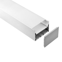 Forme carrée grande taille surface suspendue sol mur plafond montage aluminium canal LED bande profil 102*70mm