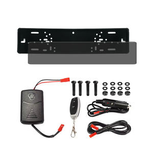 Support de <span class=keywords><strong>plaque</strong></span> d'<span class=keywords><strong>immatriculation</strong></span> discret pour l'UE avec film électronique teinté en silicone pour la protection de la vie privée, pour utilisation en salon automobile, avec couvercle de protection anti-brouillard télécommandé - Product Image 1