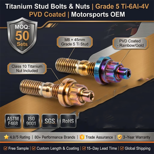 Boulons et écrous sur mesure M8*45 en titane classe <span class=keywords><strong>10</strong></span>, revêtement PVD, pour modification de roues de voitures sportives/tout-terrain - Product Image 5