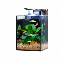 Kit d'aquarium moderne Nano en gros, réservoir en verre à faible teneur en fer avec transmittance de 91 %, filtre silencieux intégré et lampe COB, directement de l'usine
